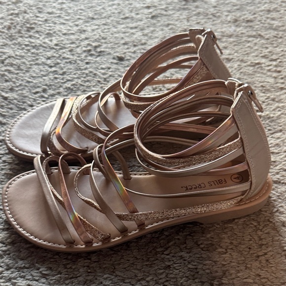 Falls Creek Kids' Shiny Strappy Sandals - Picture 4 of 5
